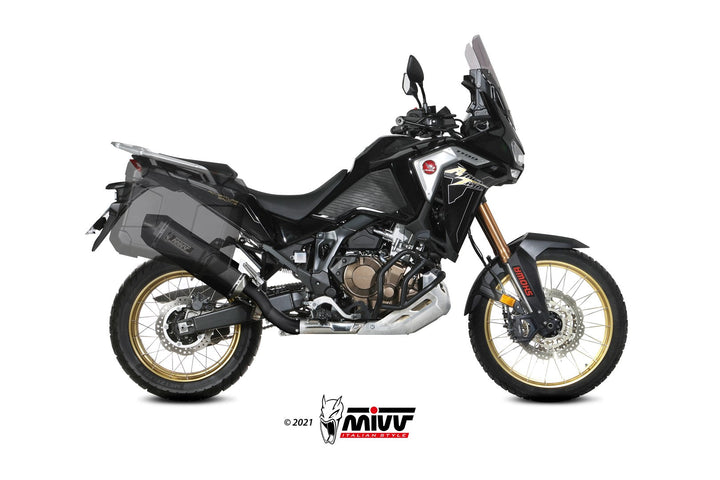 MIVV Speed Edge Black Slip-On Exhaust (H.079.LRB) for 2020-2022 Honda CRF1100L Africa Twin