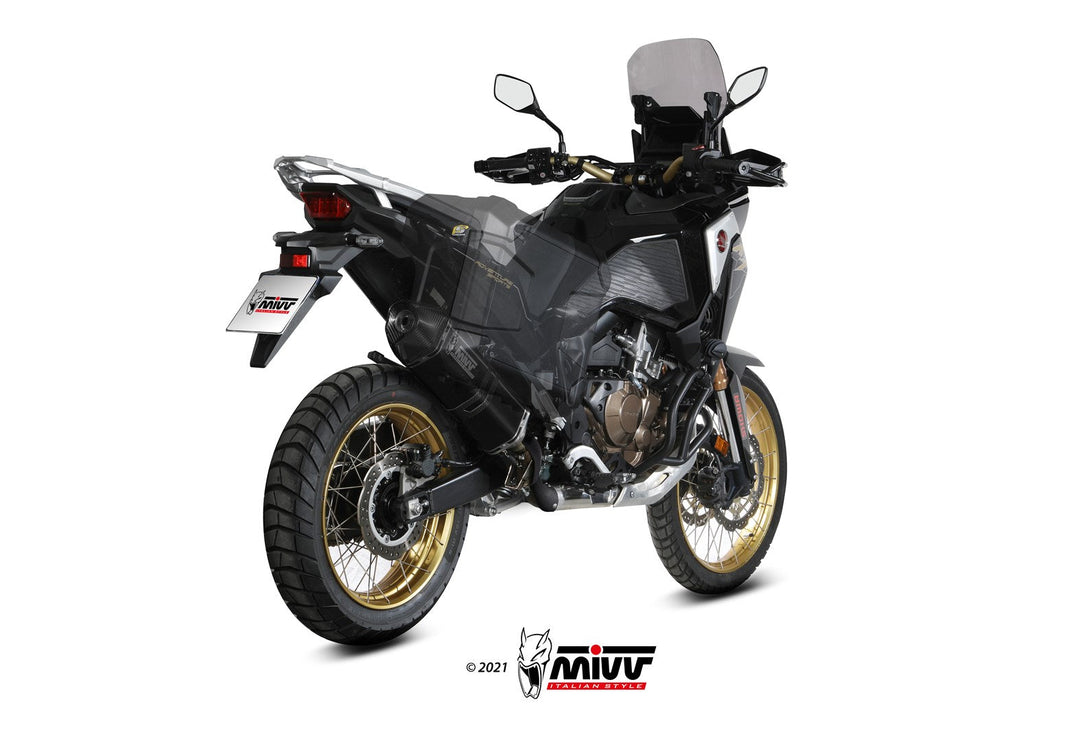 MIVV Speed Edge Black Slip-On Exhaust (H.079.LRB) for 2020-2022 Honda CRF1100L Africa Twin