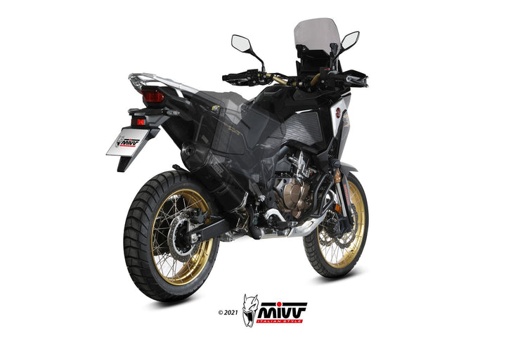 MIVV Speed Edge Black Slip-On Exhaust (H.079.LRB) for 2020-2022 Honda CRF1100L Africa Twin