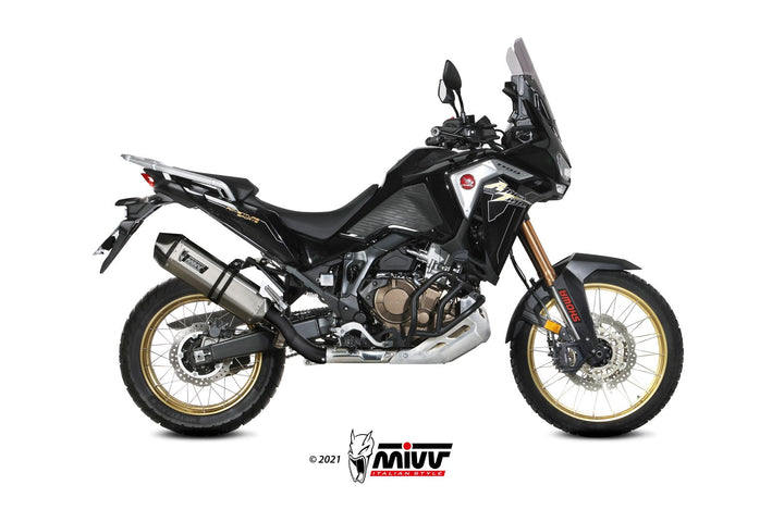 MIVV Speed Edge Stainless Slip-On Exhaust (H.079.LRX) for 2020-2022 Honda CRF1100L Africa Twin