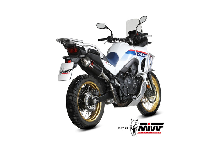 MIVV Dakar Stainless Steel Black Slip-On Exhaust (H.087.LDKB) for 2023-2025 Honda XL750 Transalp