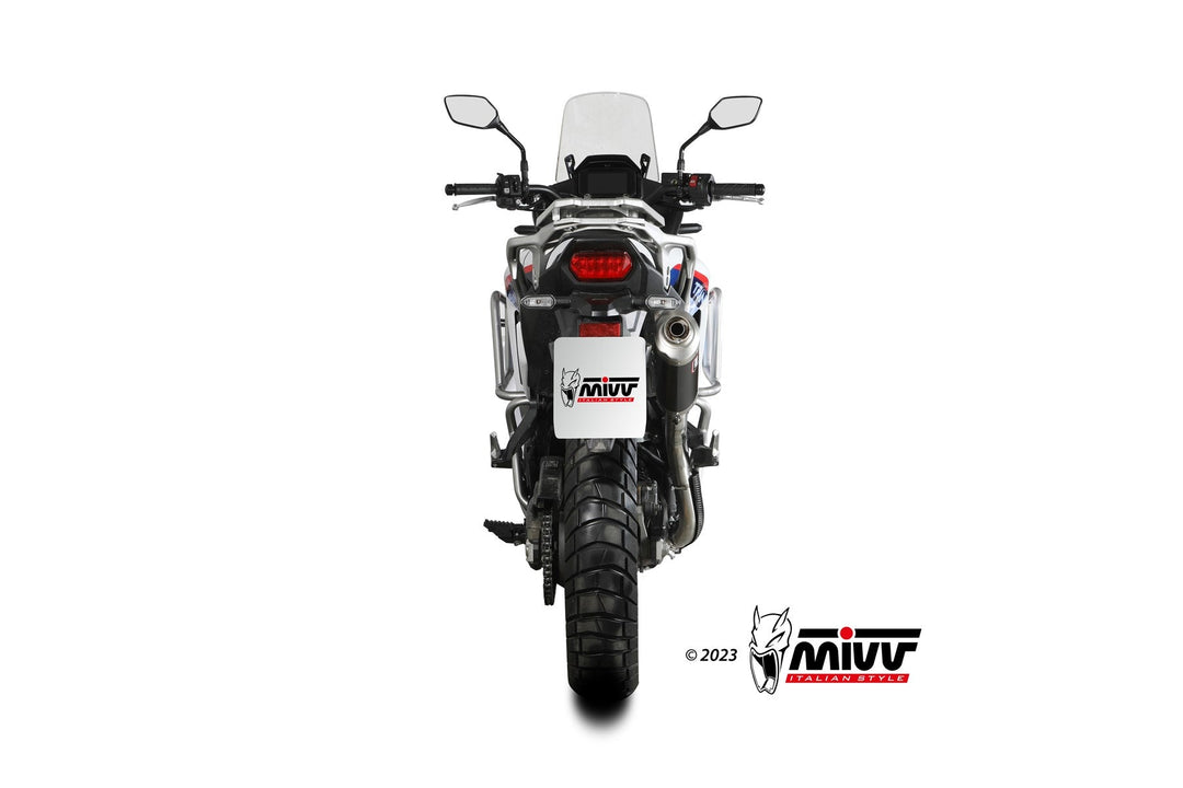 MIVV Dakar Stainless Steel Black Slip-On Exhaust (H.087.LDKB) for 2023-2025 Honda XL750 Transalp