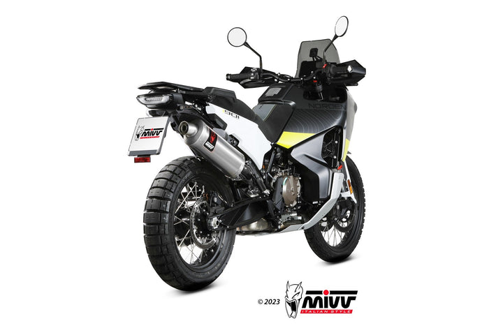 MIVV Dakar Stainless Steel Slip-On Exhaust (HU.002.LEKX) for 2022-2024 Husqvarna Norden 901
