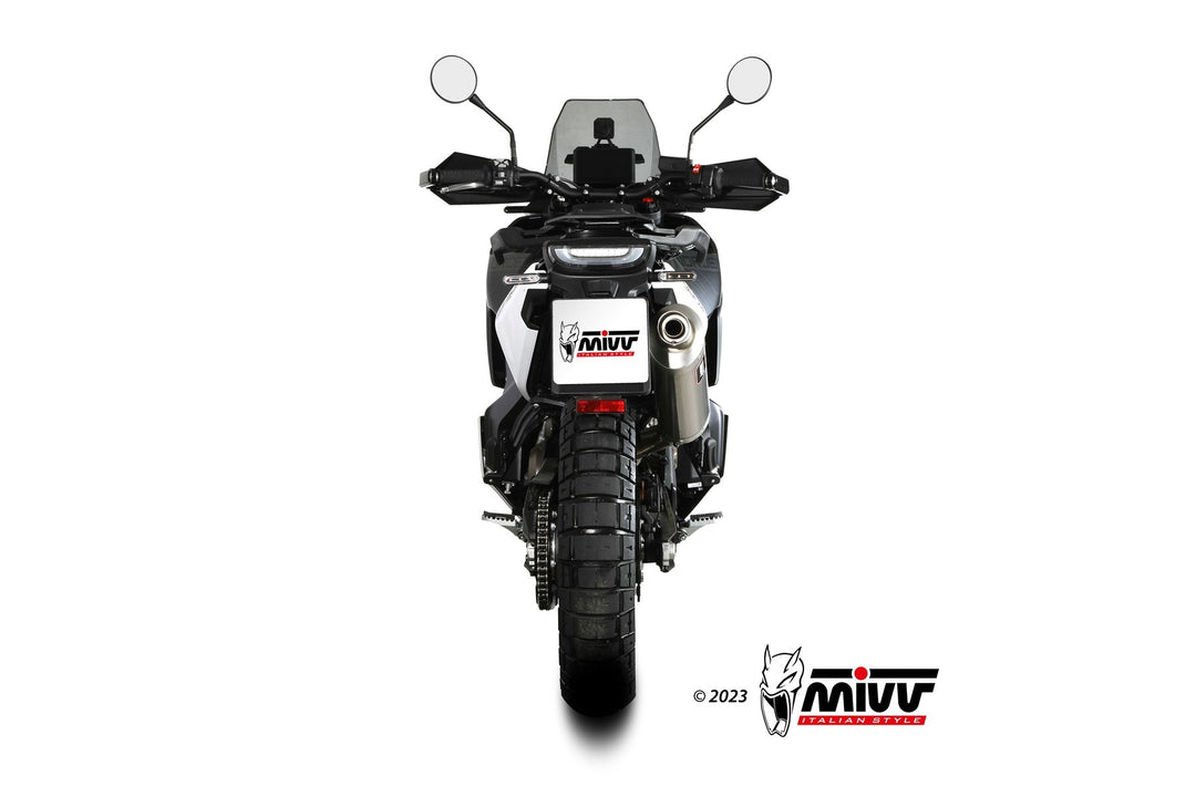 MIVV Dakar Stainless Steel Slip-On Exhaust (HU.002.LEKX) for 2022-2024 Husqvarna Norden 901