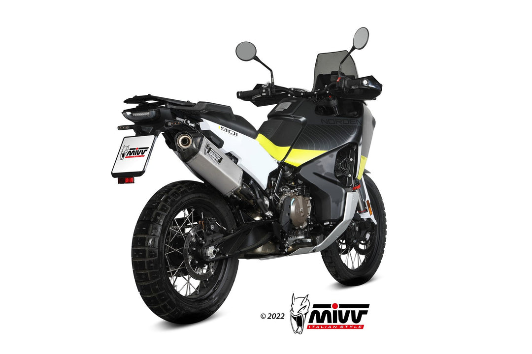 MIVV Speed Edge Stainless Slip-On Exhaust (HU.002.LRX) for 2022-2023 Husqvarna Norden 901