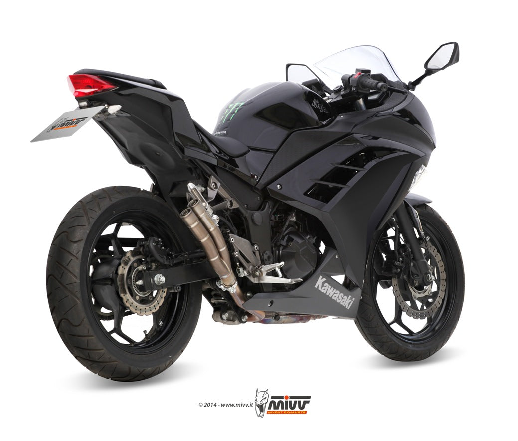 MIVV Double Gun Full Titanium Slip-On Exhaust (K.038.SDG) for 2013-2016 Kawasaki Ninja 300/Z300