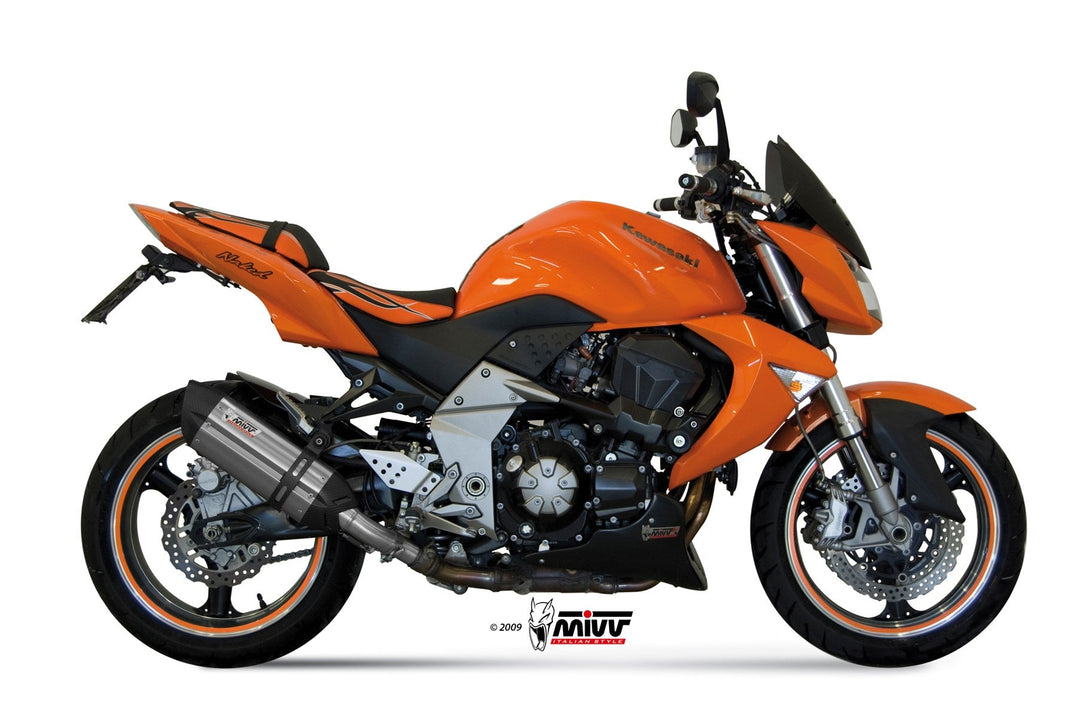 MIVV Suono Stainless Slip-On Exhaust with Carbon Caps (K.020.L7) for 2007-2009 Kawasaki Z1000