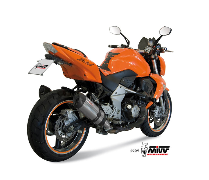 MIVV Suono Stainless Slip-On Exhaust with Carbon Caps (K.020.L7) for 2007-2009 Kawasaki Z1000