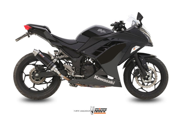 MIVV GP Black Slip-On Exhaust (K.038.LXB) for 2013-2016 Kawasaki Ninja 300/Z300