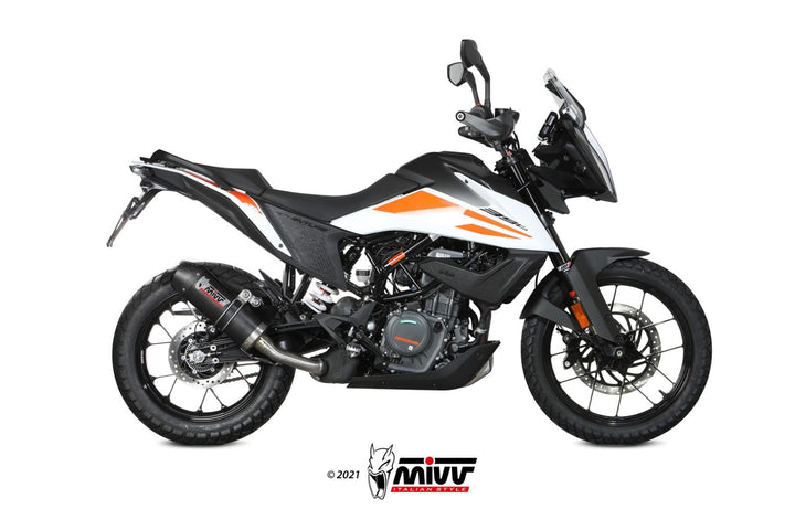 MIVV Oval Carbon Slip-On Exhaust with Carbon Cap (KT.024.L3C) for 2020-2022 KTM 390 Adventure