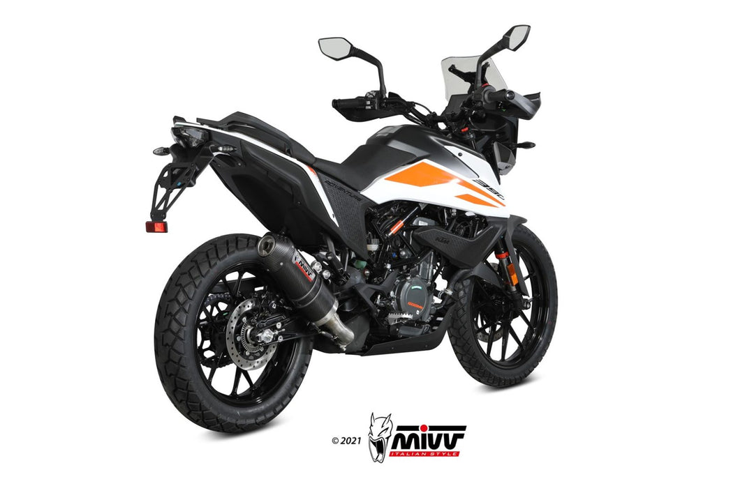 MIVV Oval Carbon Slip-On Exhaust with Carbon Cap (KT.024.L3C) for 2020-2022 KTM 390 Adventure