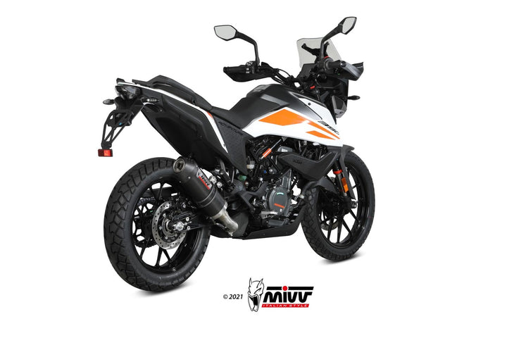 MIVV Oval Carbon Slip-On Exhaust with Carbon Cap (KT.024.L3C) for 2020-2022 KTM 390 Adventure