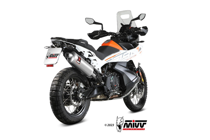 MIVV Dakar Stainless Slip-On Exhaust (KT.021.LEKX) for 2019-2023 KTM 790/890 Adventure/R