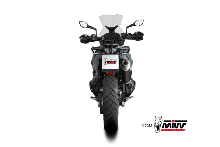 MIVV Dakar Black Stainless Slip-On Exhaust (KT.021.LEKB) for 2019-2023 KTM 790/890 Adventure/R