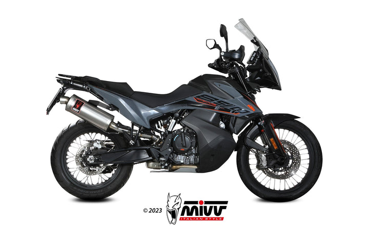 MIVV Dakar Stainless Slip-On Exhaust (KT.021.LEKX) for 2019-2023 KTM 790/890 Adventure/R