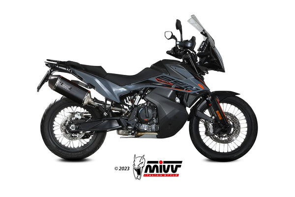MIVV Speed Edge Stainless Steel Black Slip-On Exhaust (KT.021.LRB) for 2019-2022 KTM 790/890 Adventure/R