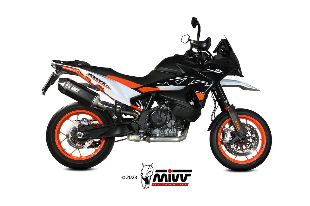 MIVV Speed Edge Stainless Steel Black Slip-On Exhaust (KT.021.LRB) for 2019-2022 KTM 790/890 Adventure/R
