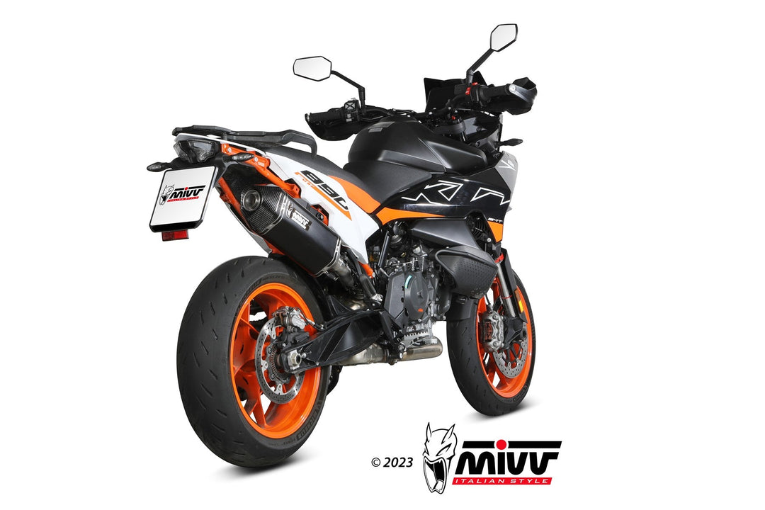 MIVV Speed Edge Stainless Steel Black Slip-On Exhaust (KT.021.LRB) for 2019-2022 KTM 790/890 Adventure/R