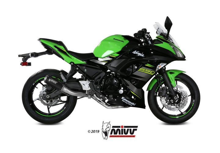 MIVV MK3 Black Full System Exhaust (K.044.SM3B) for 2017-2022 Kawasaki Ninja 650/Z650