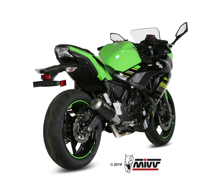 MIVV MK3 Black Full System Exhaust (K.044.SM3B) for 2017-2022 Kawasaki Ninja 650/Z650