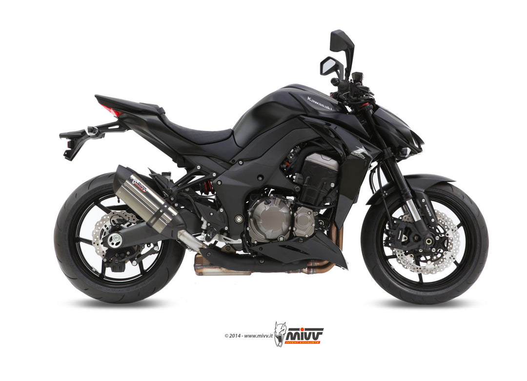 MIVV Suono Stainless Slip-On Exhaust with Carbon Caps (K.039.L7) for 2014-2020 Kawasaki Z1000/Z1000R