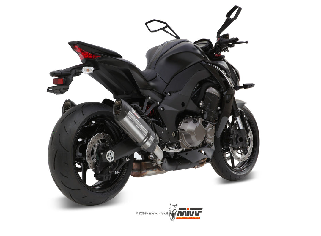 MIVV Suono Stainless Slip-On Exhaust with Carbon Caps (K.039.L7) for 2014-2020 Kawasaki Z1000/Z1000R
