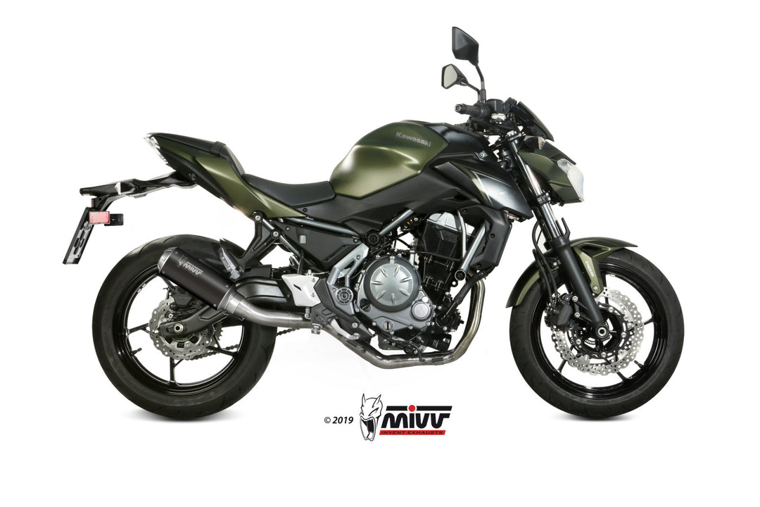 MIVV MK3 Black Full System Exhaust (K.044.SM3B) for 2017-2022 Kawasaki Ninja 650/Z650