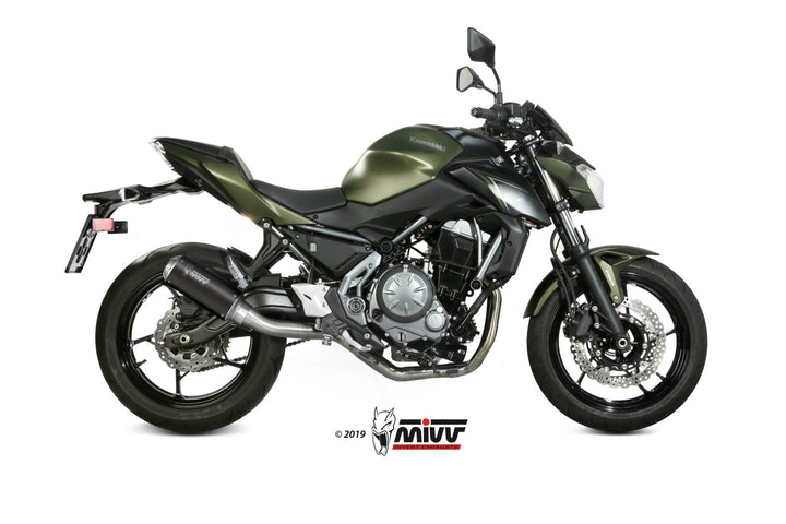 MIVV MK3 Black Full System Exhaust (K.044.SM3B) for 2017-2022 Kawasaki Ninja 650/Z650