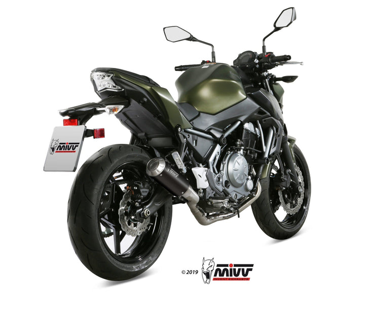 MIVV MK3 Black Full System Exhaust (K.044.SM3B) for 2017-2022 Kawasaki Ninja 650/Z650