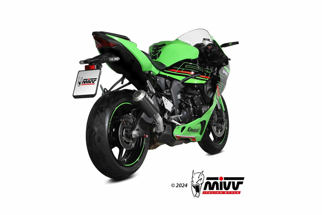 MIVV MK3 Carbon Slip-On Exhaust (K.050.SM3C) for 2019-2025 Kawasaki ZX-6R 636