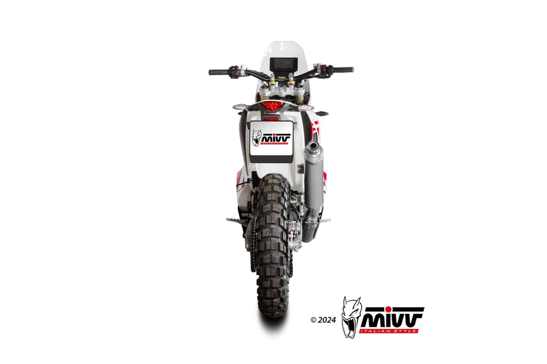 MIVV Dakar Stainless Slip-On Exhaust (KO.001.LDKX) for 2023-2026 Kove 450 Rally