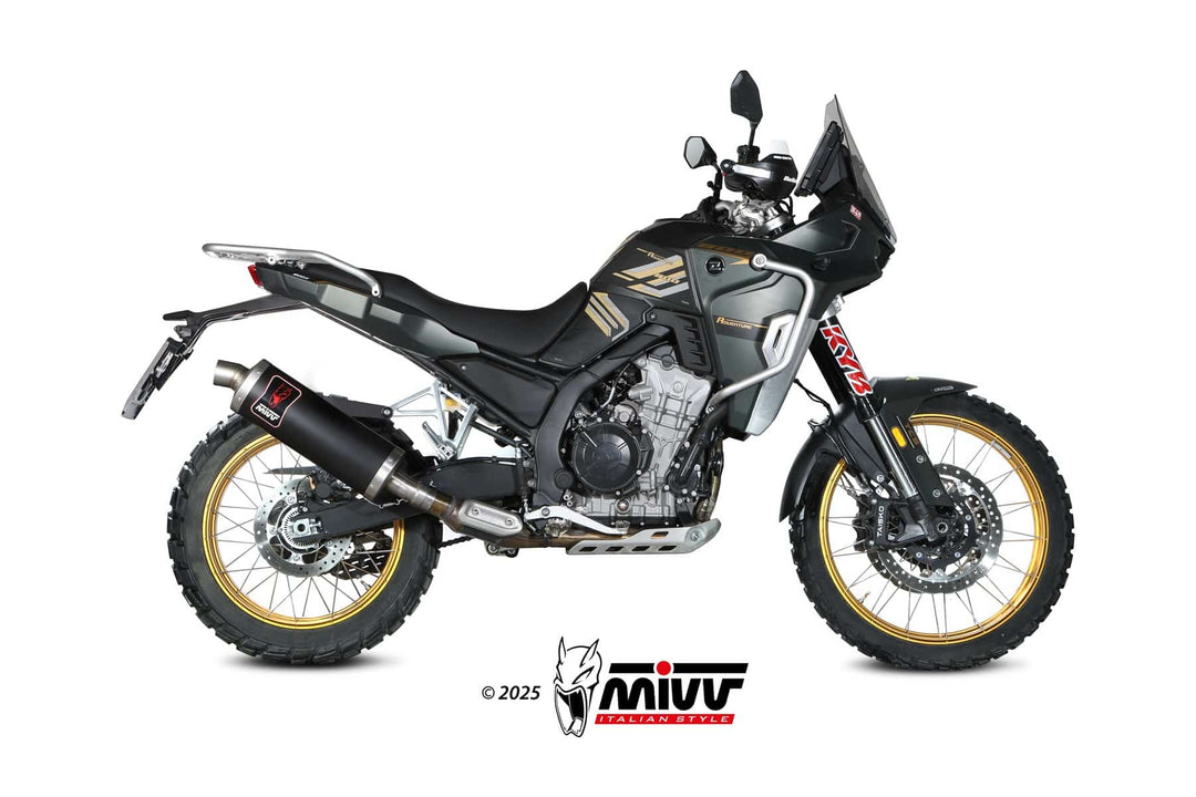 MIVV Dakar Black Slip-On Exhaust (KO.002.LEKB) for 2024- Kove 800X