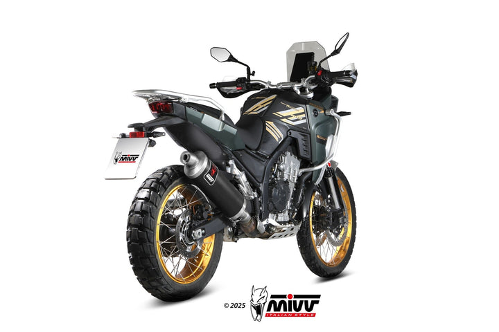 MIVV Dakar Black Slip-On Exhaust (KO.002.LEKB) for 2024- Kove 800X