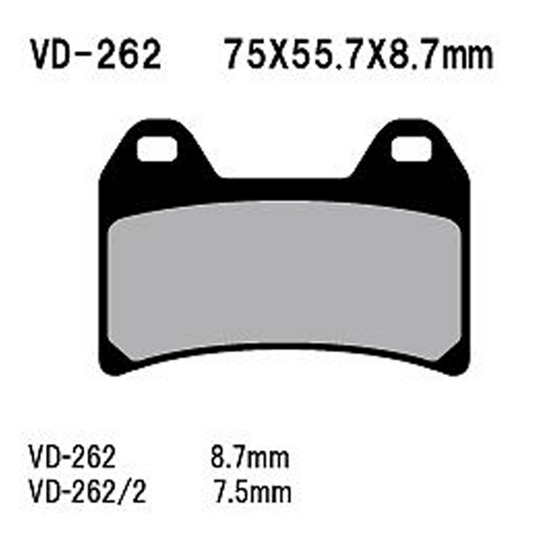 Vesrah Semi-Metallic Brake Pads — VD-262/2