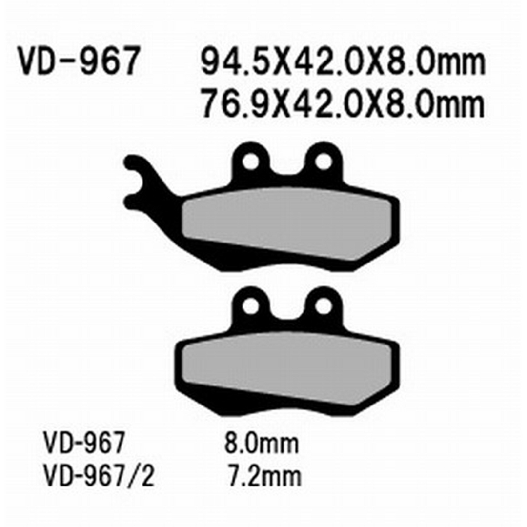 Vesrah Semi-Metallic Brake Pads — VD-967