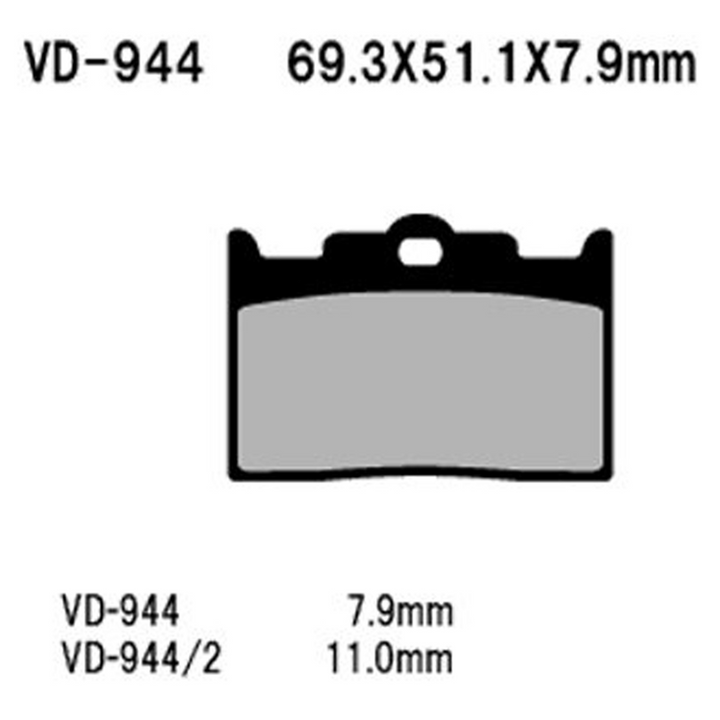 Vesrah Semi-Metallic Brake Pads — VD-944/2