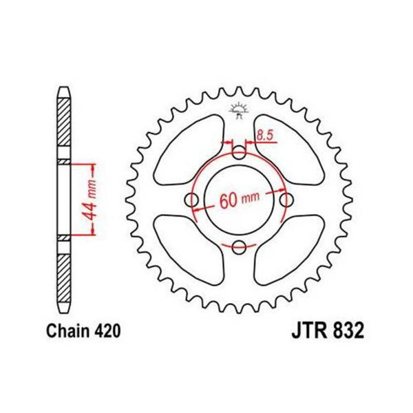 JT Sprockets Steel Rear Sprocket — JTR832.46 (46T)