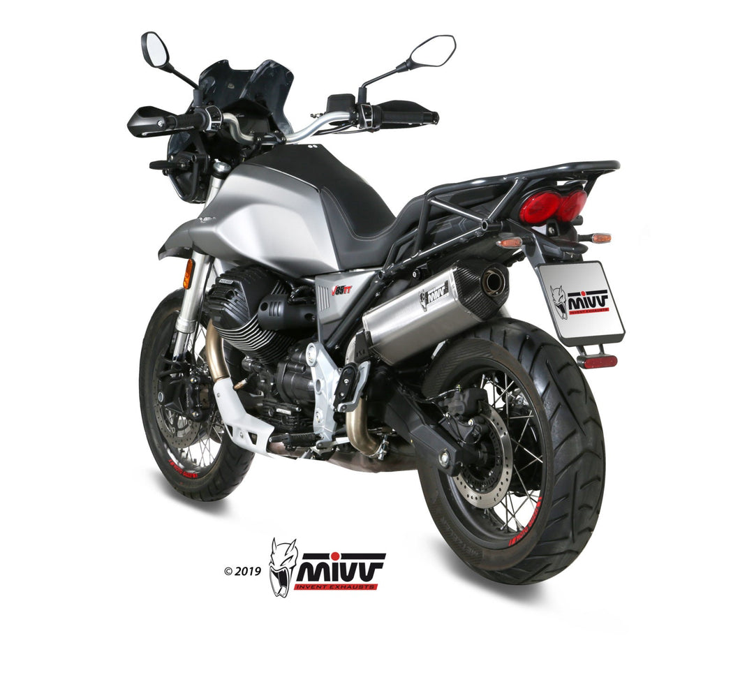 MIVV Speed Edge Stainless Slip-On Exhaust (M.013.LRX) for 2019-2022 Moto Guzzi V85 TT