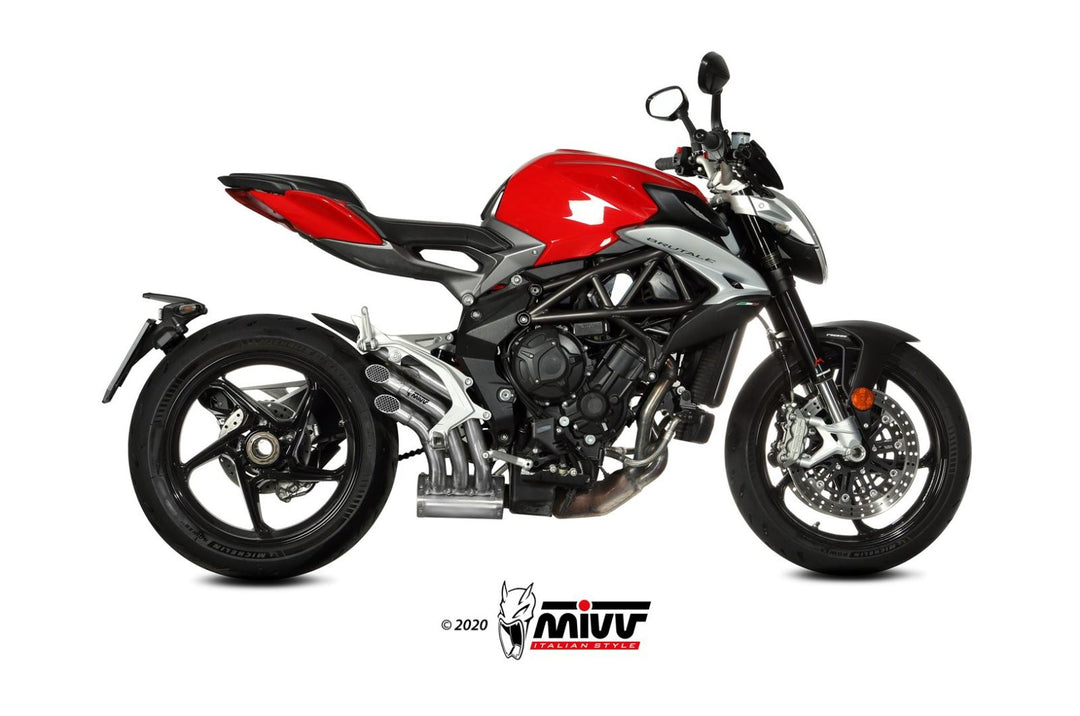MIVV Speed Edge Stainless Slip-On Exhaust (V.003.LHX) for 2017-2020 MV Agusta Brutale 800 RR