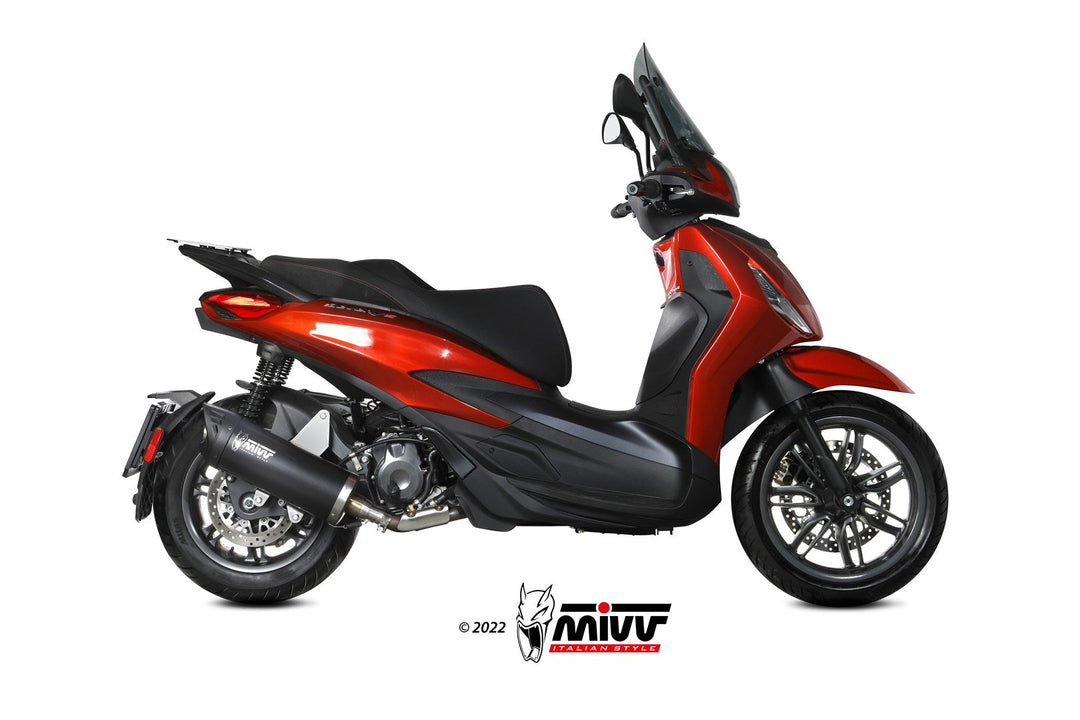MIVV Mover Black Slip-On Exhaust (MV.PG.0005.LV) for 2021-2022 Piaggio Beverly 300