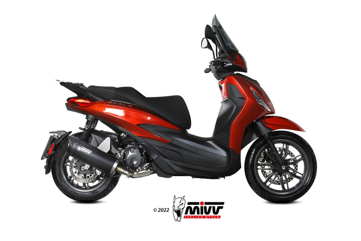 MIVV Mover Black Slip-On Exhaust (MV.PG.0005.LV) for 2021-2022 Piaggio Beverly 300