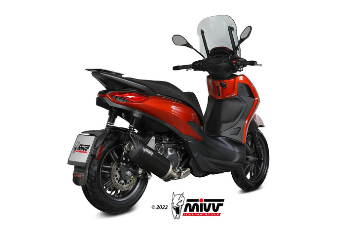MIVV Mover Black Slip-On Exhaust (MV.PG.0005.LV) for 2021-2022 Piaggio Beverly 300