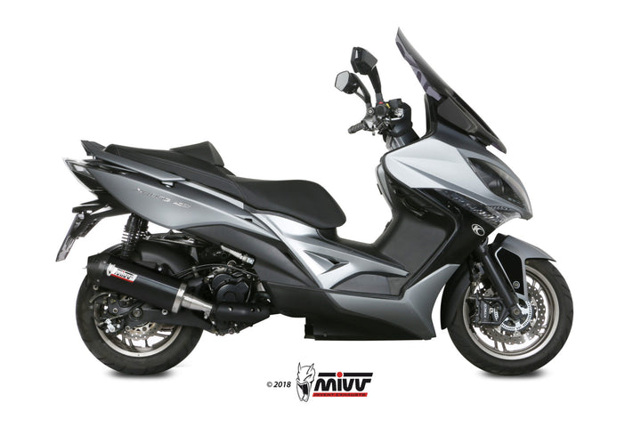 MIVV Oval Black Slip-On Exhaust with Carbon Cap (O.010.LVC) for 2013-2018 Kymco Xciting 400i