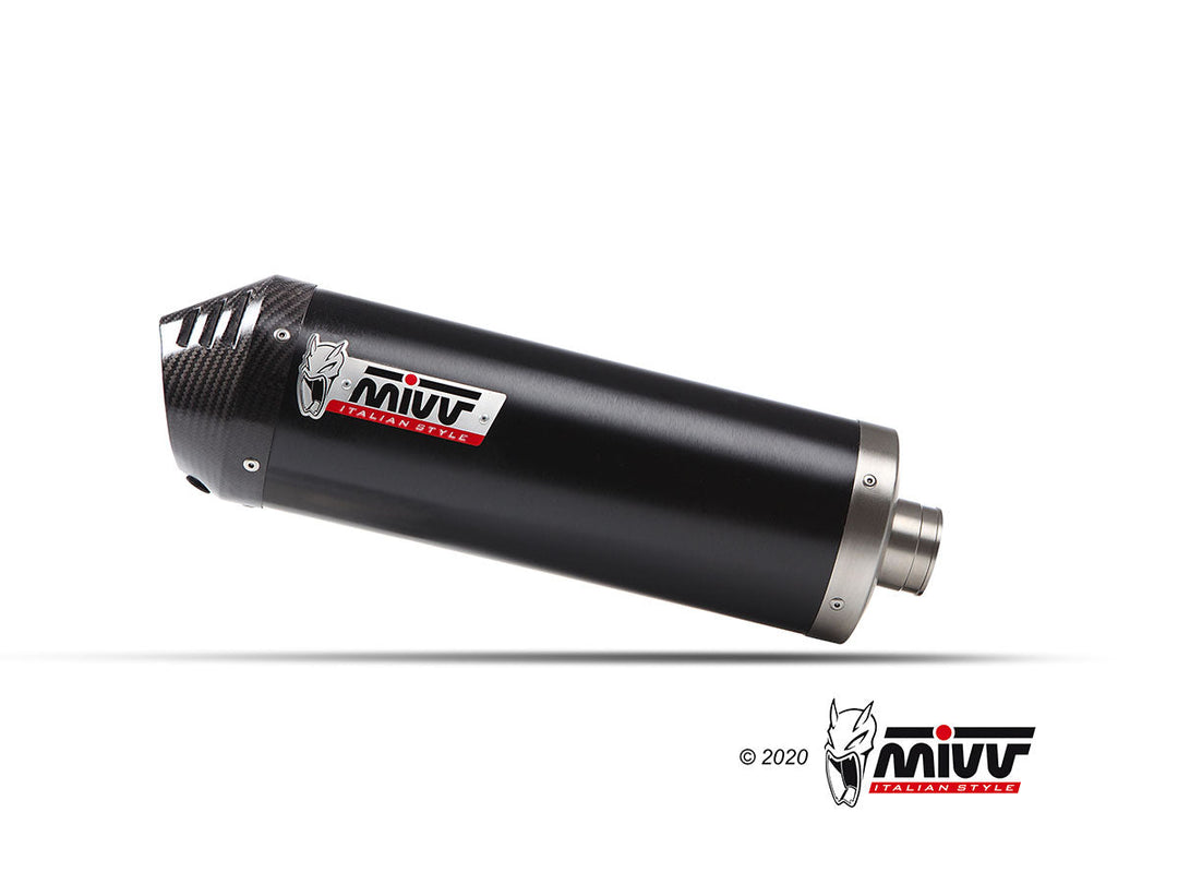 MIVV Oval Black Slip-On Exhaust with Carbon Cap (O.010.LVC) for 2013-2018 Kymco Xciting 400i