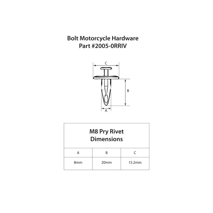 Bolt M8 Nylon Pry Rivets (10-Pack)