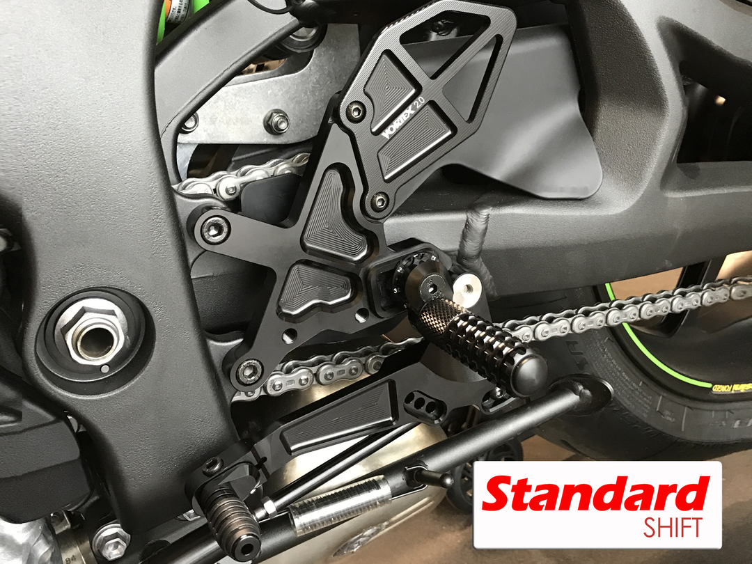 Vortex 21-24 Kawasaki XZ-10R Ninja ZX1000 Rear Set — Black (RS404K)
