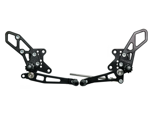 Vortex 08-13 Kawasaki EX250 Ninja,13-17 EX300 Ninja Adjustable Rearsets — Black (RS424K)