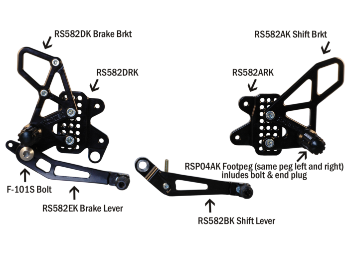 Vortex Rearsets Replacement Foot Peg with End Plug — Black (RSP04AK)