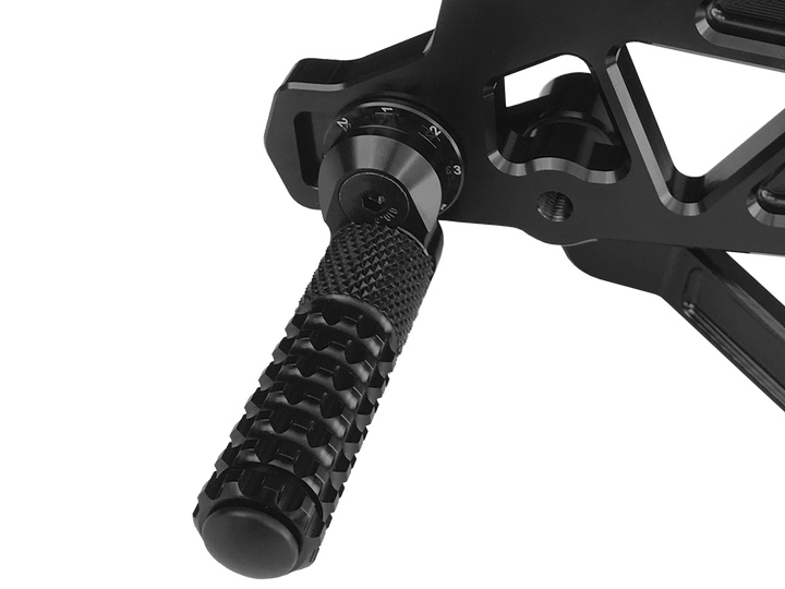 Vortex 17-21 Suzuki GSX-R1000,17-25 GSX-R1000R Adjustable Rearsets — Black (RS591K)