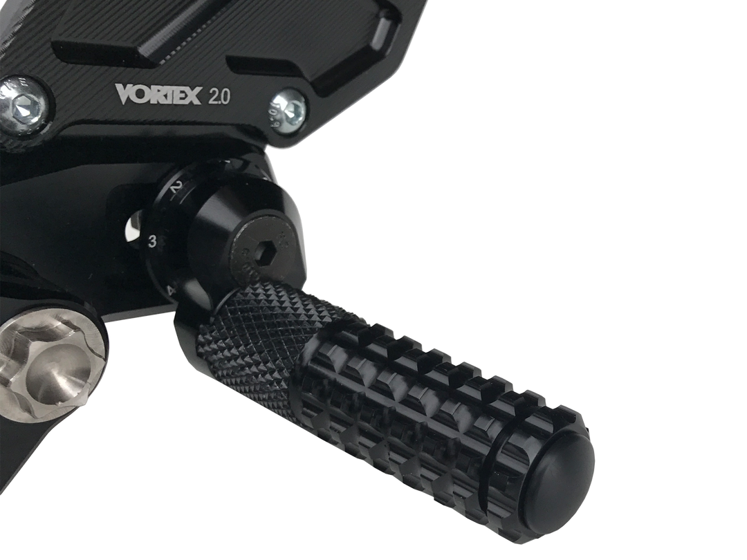 Vortex 15-24 Yamaha YZF-R3 Rear Set — Black (RS628K)